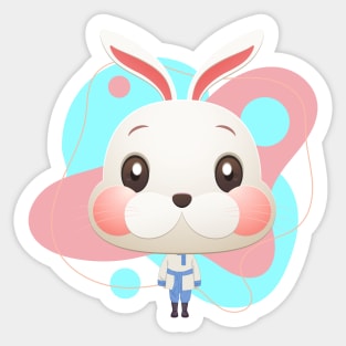 Smile rabbit head Sticker